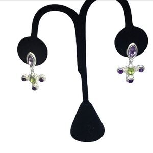 𝅺sajen Offerings sterling amethyst peridot earrings
